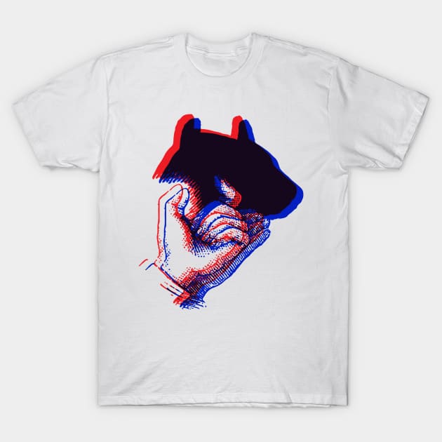 3D shadow puppet - BULL T-Shirt by Surplusweird